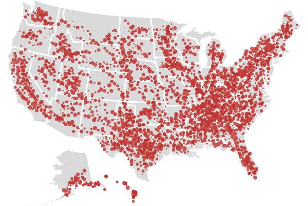 United States Map of American Red Cross certifications